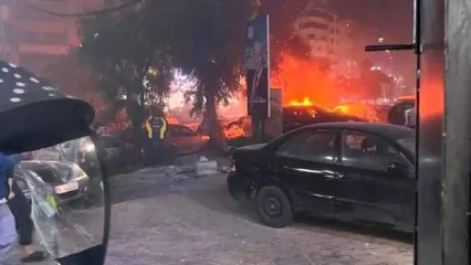 حمله اسرائیل به دفتر حماس در لبنان + فیلم
