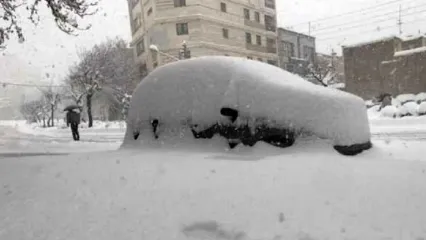 (ویدئو) بارش برف نیم متری در همدان