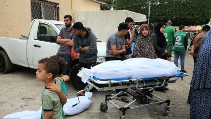 انباشته شدن پیکرهای شهدا در بیمارستان کمال عدوان در شمال غزه