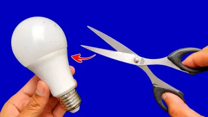 (ویدئو) چگونه با یک تکه سیم و قیچی لامپ ال ای دی(LED) را تعمیر کنیم؟