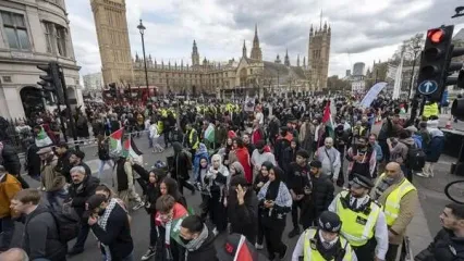 تظاهرات گستردۀ مردم لندن علیه رژیم صهیونیستی/ ویدئو