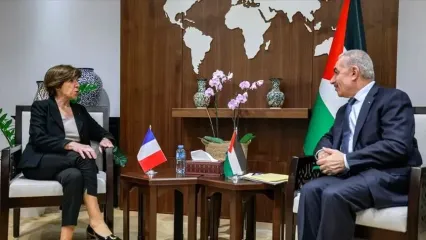 دیدار محمد اشتیه با وزیر خارجه فرانسه در رام الله