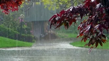 (ویدئو) آبشاری از باران در جزیره زیبای هرمز