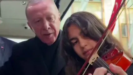 (ویدئو) ذوق‌زدگی اردوغان از هنرنمایی یک دختر با ویولن