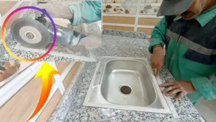 (ویدئو) نحوه نصب صحیح سینک آشپزخانه در میان سنگ مرمر به سبک استاد مراکشی