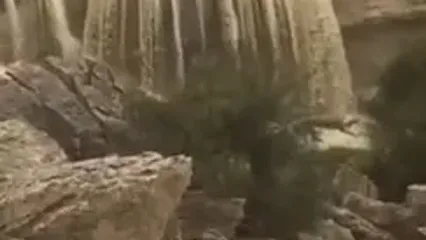 (ویدئو) آبشار زیبایی که باران اخیر در قشم درست کرد
