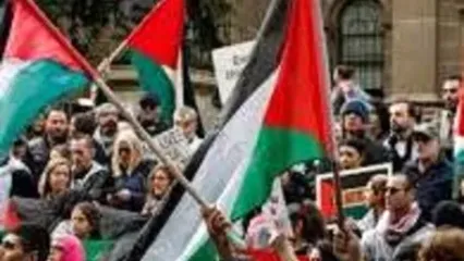 تظاهرات حامیان فلسطین مقابل سفارت اسرائیل در واشنگتن+ فیلم