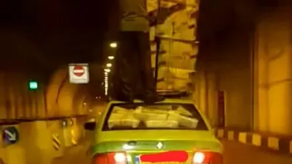 اقدام عجیب یک تاکسی برای حمل بار+ فیلم