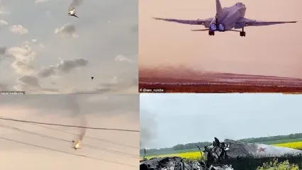 (ویدئو) اوکراین یک بمب‌افکن راهبردی دوربرد روسیه را سرنگون کرد