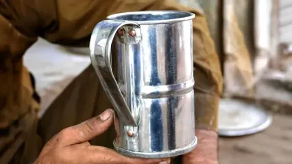 (ویدئو) نحوه ساخت لیوان استیل زیبای دست ساز با ضایعات فولادی