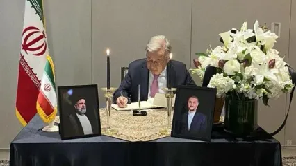 ادای احترام دبیرکل سازمان ملل به رئیس‌جمهور و وزیر خارجه ایران
