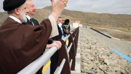 لحظه افتتاح سد قیزقلعه سی و بهربرداری از سد خداآفرین