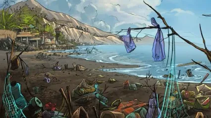 درگیری‌های یک خرچنگ و مرغ دریایی با آلودگی‌های ساحل دریا