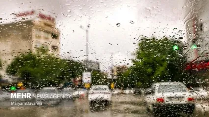 تصاویری از بارش شدید باران در حرم امام رضا (ع)