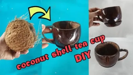 (ویدئو) نحوه ساخت یک فنجان زیبا با پوست نارگیل