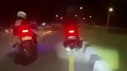 فیلم تصادف وحشتناک مسابقه موتورسواری در شب