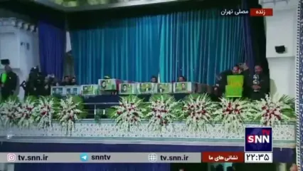 گلباران پیکرهای مطهر شهدای خدمت در مصلی امام خمینی (ره) + ویدئو