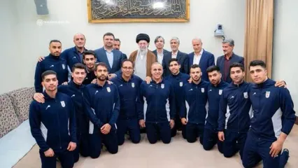 دیدار اعضای تیم ملی فوتسال ایران با رهبری