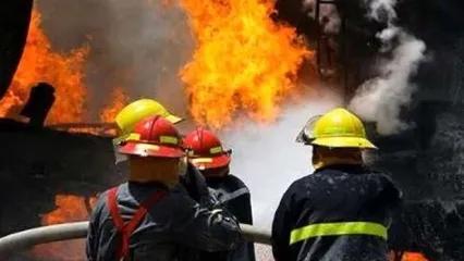 آتش‌سوزی در یک انبار بزرگ در تهران