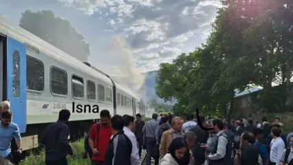 قطار هشتگرد به تهران آتش گرفت+تصویر  و جزئیات