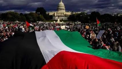 تظاهرات حامیان فلسطین در واشنگت/ درخواست برای پایان فوری جنگ در غزه