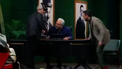 (ویدئو) مهران غفوریان برای خوردن لواشک همه چیز را بهم ریخت؛ شوخی بامزه مهران مدیری!