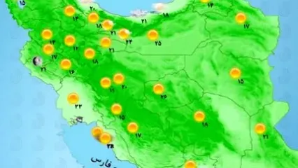 بارش پراکنده در ارتفاعات البرز / رگبار باران در ۱۱ استان کشور +نقشه