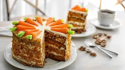 طرز تهیه کیک هویج کافی شاپی، پوک، نرم و خوشمزه