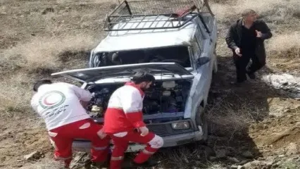 واژگونی مرگبار مزدا در جاده گناباد-قاین