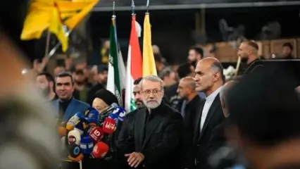 لاریجانی در لبنان پیام حمایت قاطع ایران از حزب‌الله را منتقل کرد