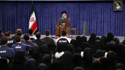 سلام نظامی قهرمانان ورزشی در دیدار با رهبر انقلاب + تصاویر