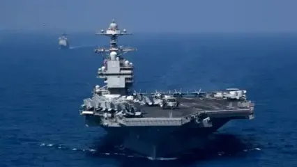 پرواز جنگنده‌ها از قدرتمندترین ناو جنگی جهان