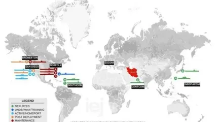 دومین ناو هواپیمابر آمریکا عازم خاورمیانه شد