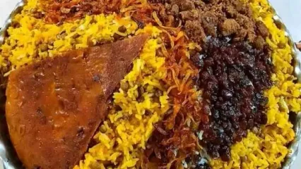 عدس پلوی نذری با گوشت چرخ کرده برای ماه رمضان