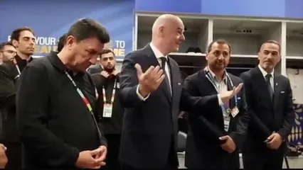 حضور اینفانتینو رئیس فیفا در رختکن ایران و تمجید از عملکرد بازیکنان/در دو بازی آینده افتخار کل دنیا خواهید بود