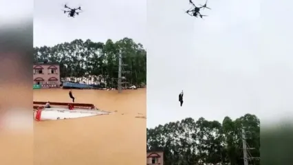 عملیات نجات باورنکردنی با پهپاد کوادکوپتر