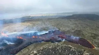 فوران آتشفشان در ایسلند+ فیلم