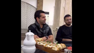 (ویدئو) گفتگوی جالب رضا بهرام و صادق بوقی سر میز شام