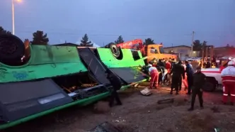 واژگونی اتوبوس در جاده سمنان ۲۶ مصدوم برجای گذاشت