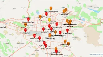 چه مناطقی از تهران در وضعیت قرمز هستند؟