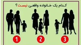 تست شخصیت شناسی| کدام مورد یک خانواده واقعی را نشان نمی‌دهد؟