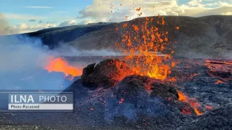 ویدئو/  فوران یک آتشفشان در ایسلند