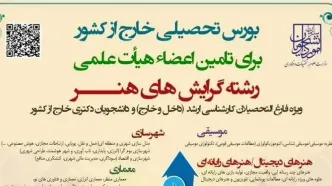 مهلت ثبت‌نام در بورس تحصیلی خارج از کشور برای رشته‌های هنر تا ۱۰ دی تمدید شد