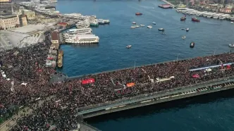 ‌راهپیمایی ده‌ها هزار شهروند ترک در همبستگی با نوار غزه‌