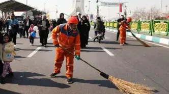 نظافت مسیر راهپیمایی با ۲۵۰۰ نیروی پاکبان