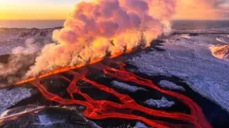 عکس‌های دیدنی از فوران آتشفشان در ایسلند