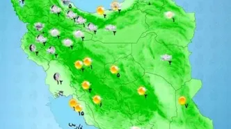 تداوم بارندگی در غرب و مرکز کشور |  برف و کولاک در ارتفاعات+ نقشه هوای استان ها