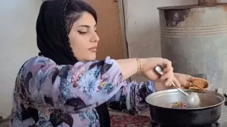 (ویدئو) مهارت دیدنی این دختر جوان کردستانی در طبخ یک غذای ساده با گوشت چرخ کرده