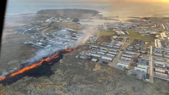فوران کوه آتشفشان در ایسلند / شهر تخلیه شد! + فیلم