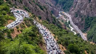 ویدئویی از ترافیک فوق‌سنگین در جاده چالوس